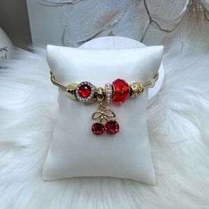 Cherry Pop Champagne Bracelet Charm